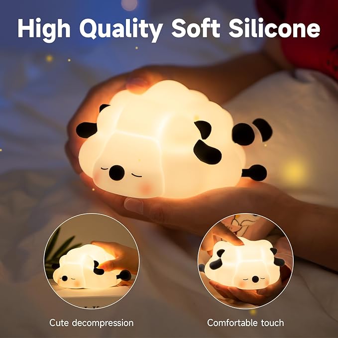 Cute Sheep Silicone Night Light – Soft Ambient Light for Bedroom & Kids